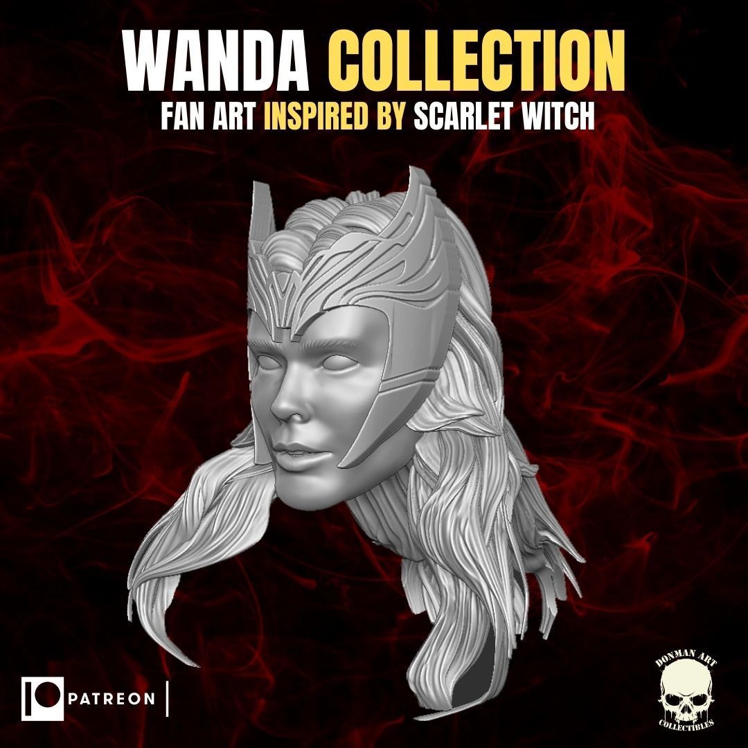 Wanda Collection fan art heads inspired by Scarlet Witch 3D print model_17