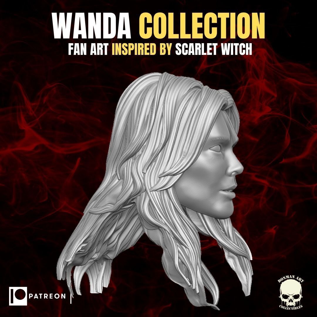 Wanda Collection fan art heads inspired by Scarlet Witch 3D print model_9