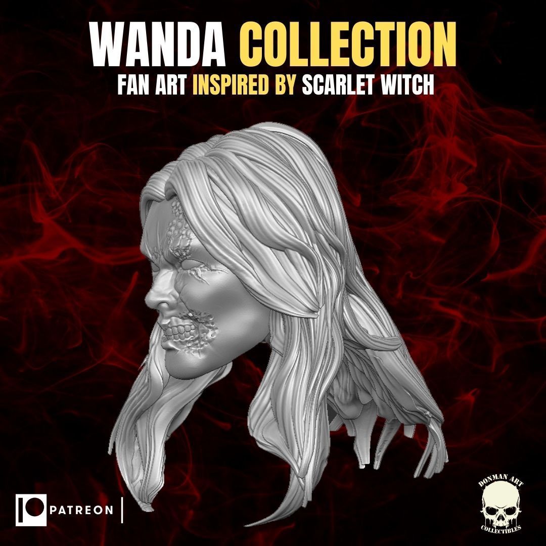 Wanda Collection fan art heads inspired by Scarlet Witch 3D print model_13