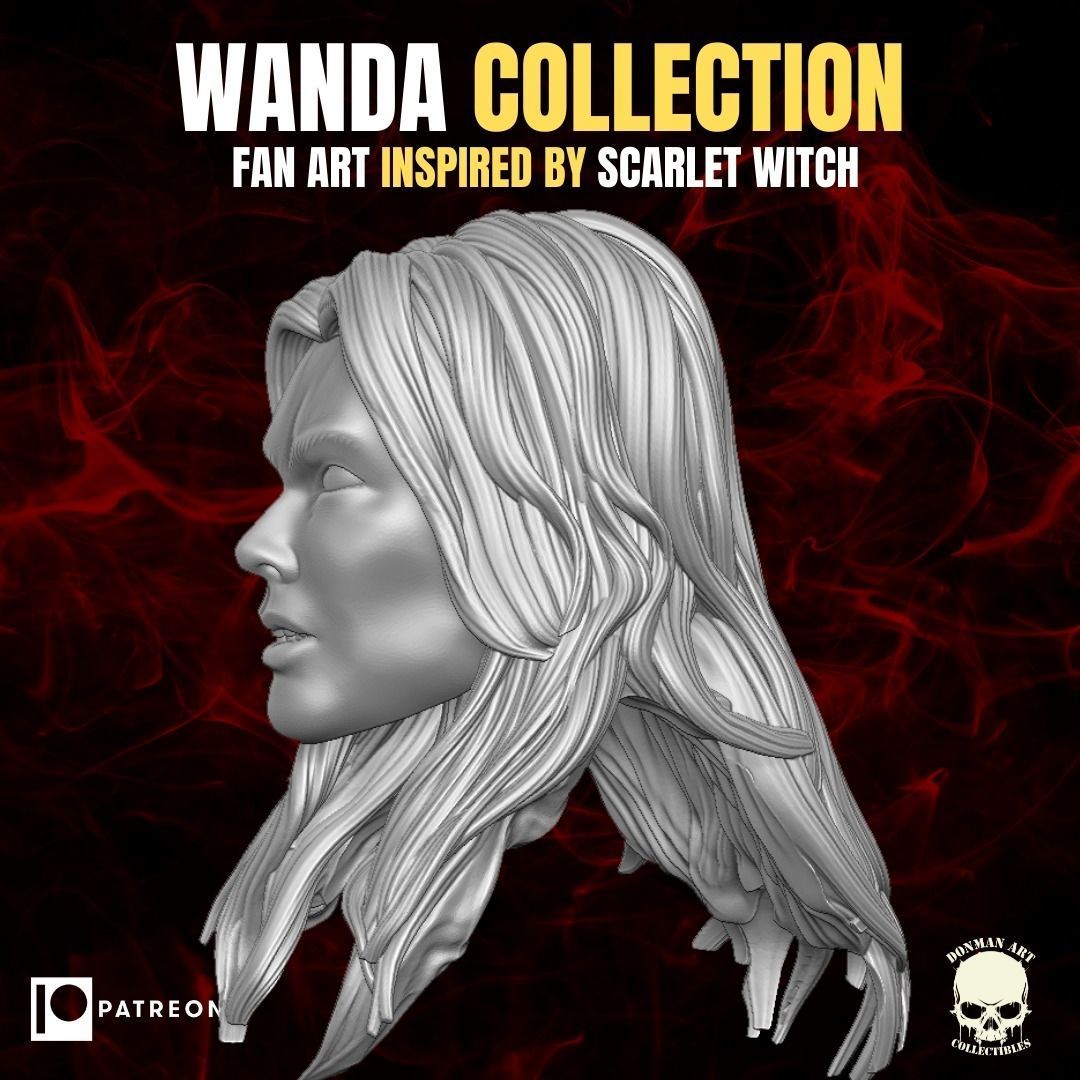 Wanda Collection fan art heads inspired by Scarlet Witch 3D print model_8