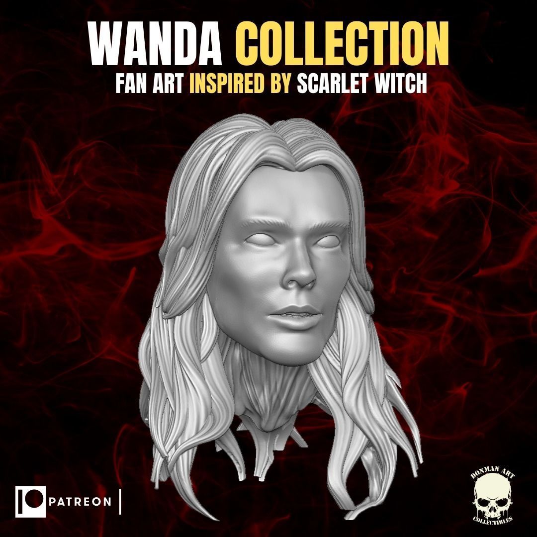 Wanda Collection fan art heads inspired by Scarlet Witch 3D print model_22