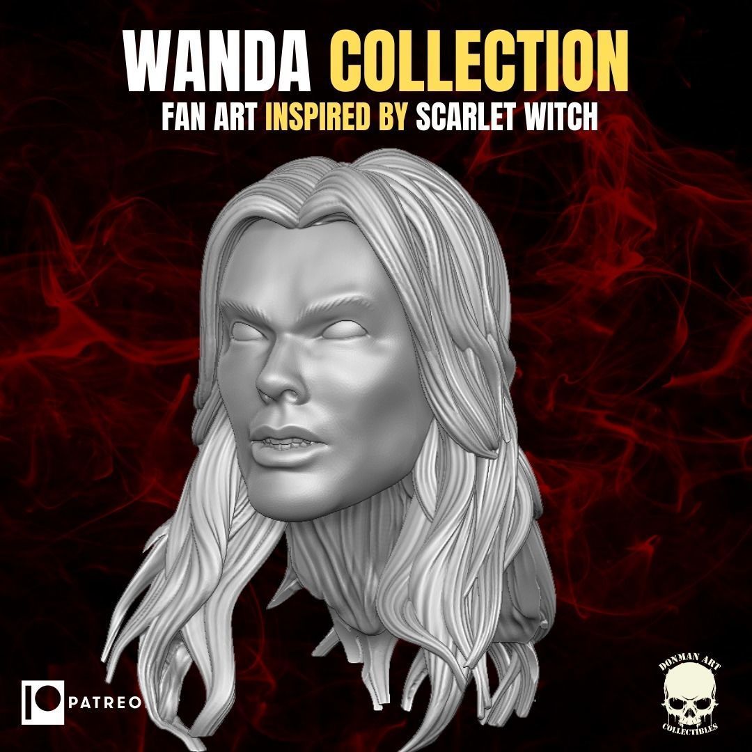 Wanda Collection fan art heads inspired by Scarlet Witch 3D print model_6