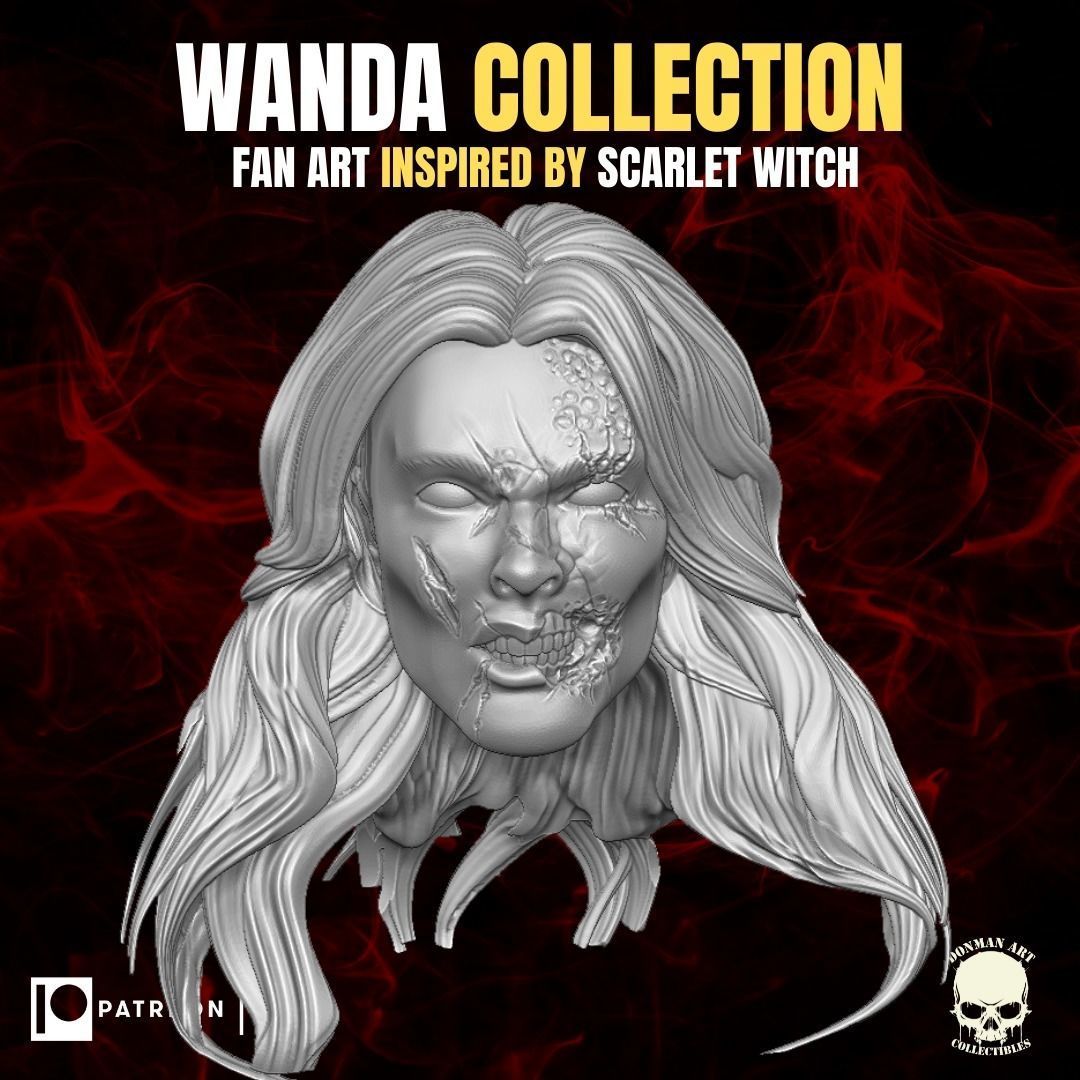 Wanda Collection fan art heads inspired by Scarlet Witch 3D print model_10