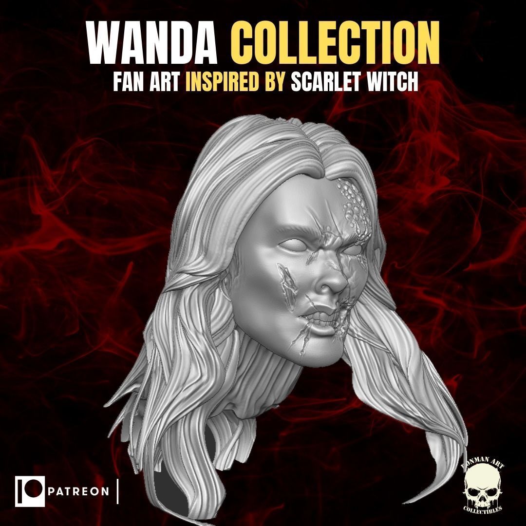 Wanda Collection fan art heads inspired by Scarlet Witch 3D print model_14