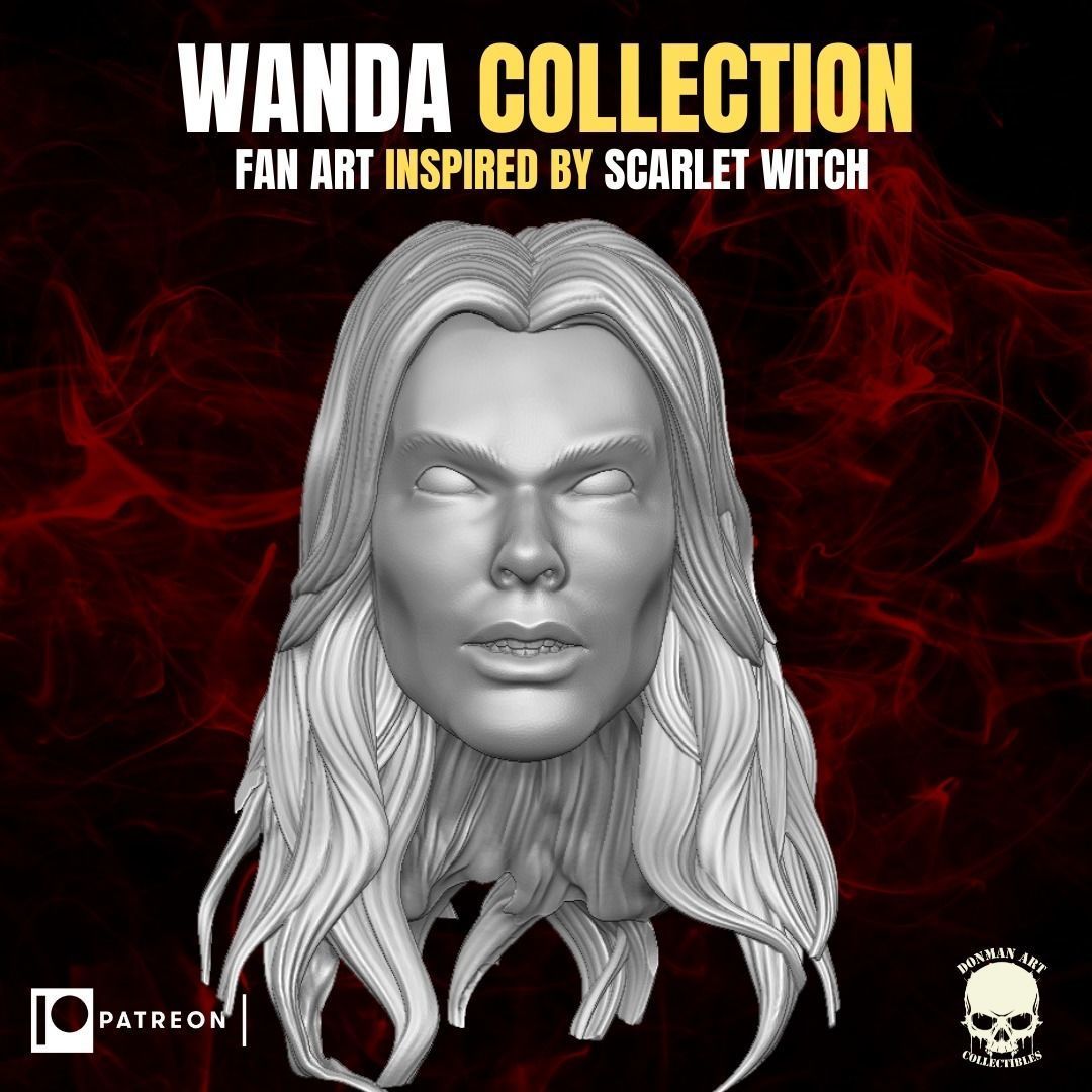 Wanda Collection fan art heads inspired by Scarlet Witch 3D print model_5