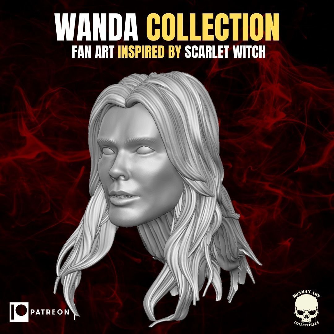 Wanda Collection fan art heads inspired by Scarlet Witch 3D print model_3