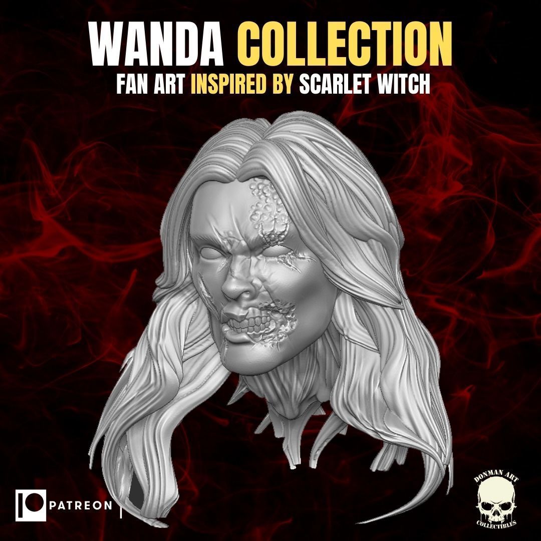 Wanda Collection fan art heads inspired by Scarlet Witch 3D print model_12