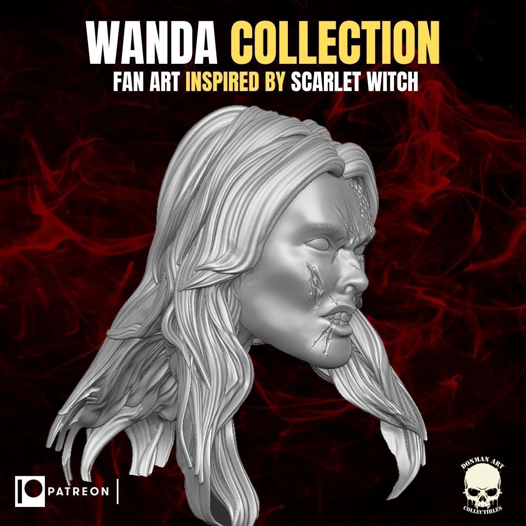 Wanda Collection fan art heads inspired by Scarlet Witch 3D print model_15