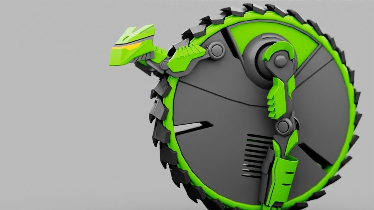 DRAGON BOT rigged - animated 3D model_8