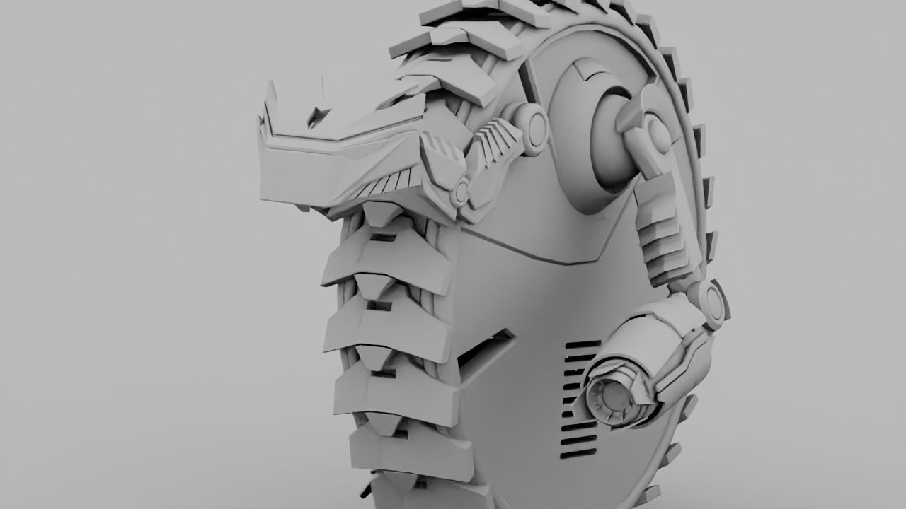 DRAGON BOT rigged - animated 3D model_22