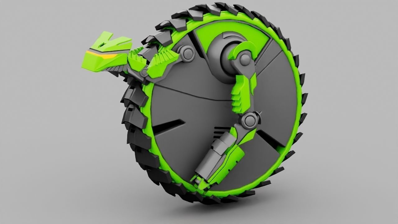 DRAGON BOT rigged - animated 3D model_10