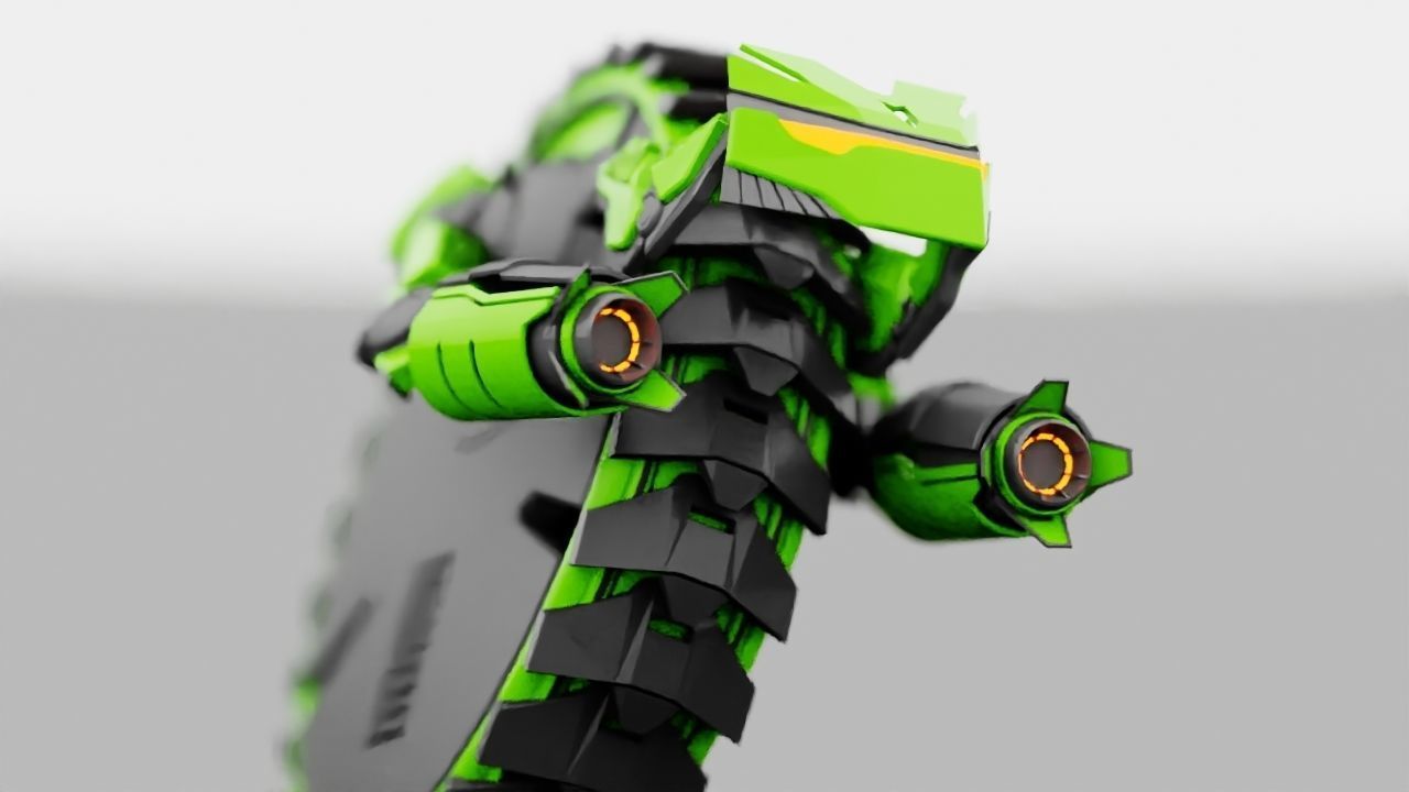 DRAGON BOT rigged - animated 3D model_1