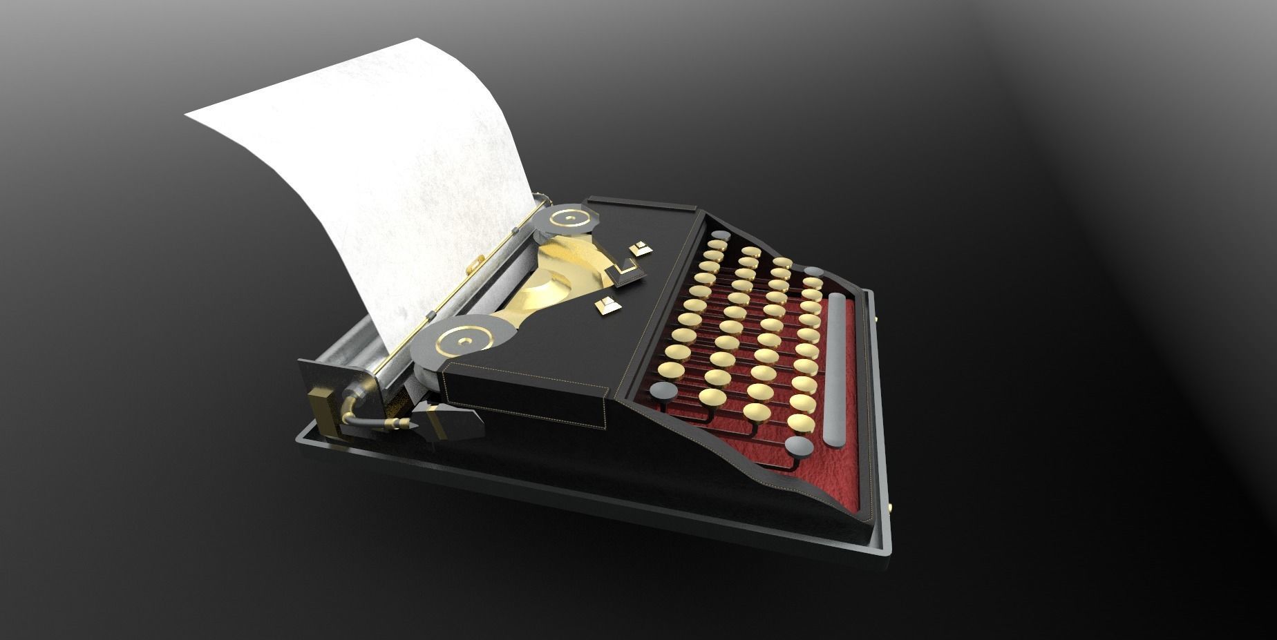 1940s Typewriter Free 3D model_2