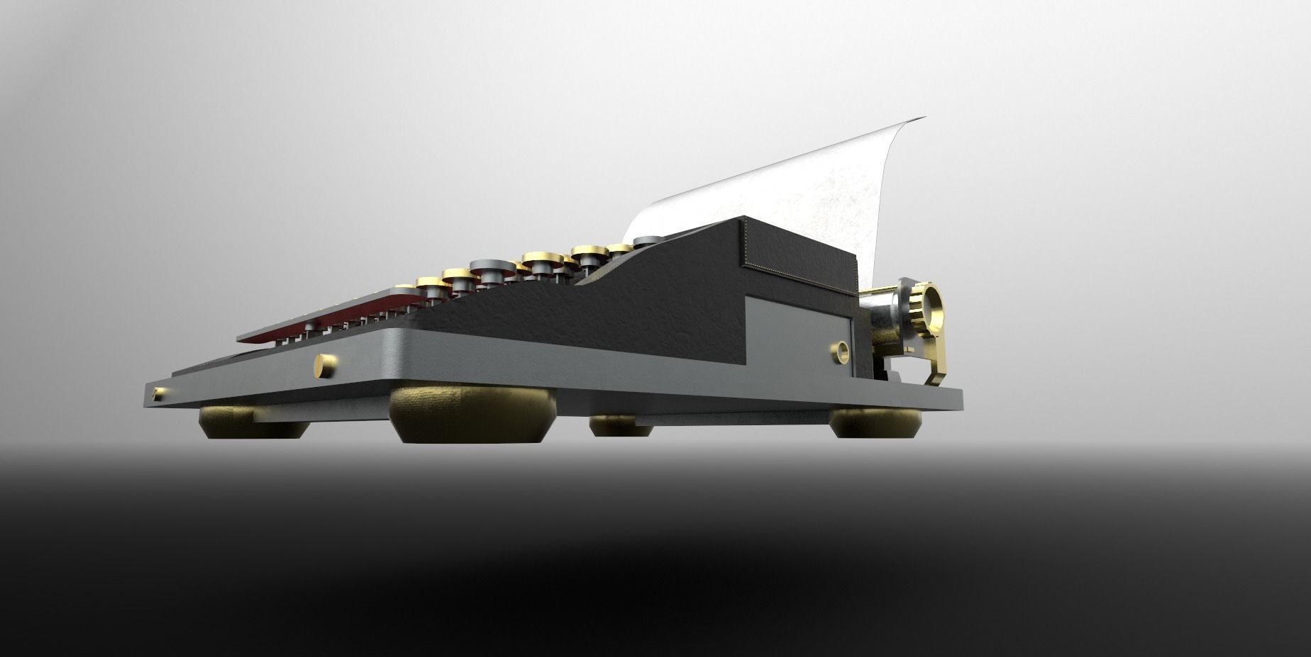 1940s Typewriter Free 3D model_3