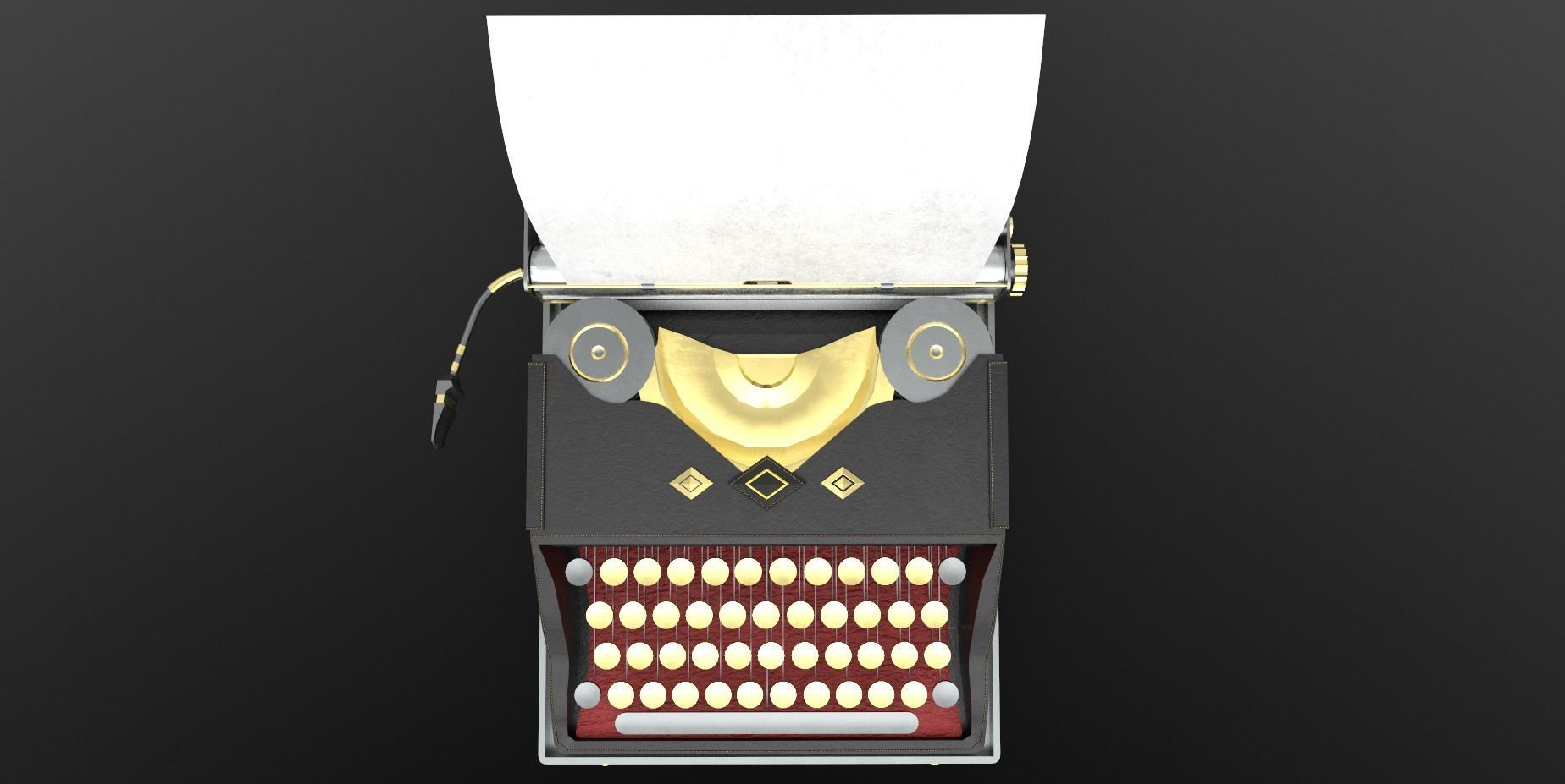 1940s Typewriter Free 3D model_1