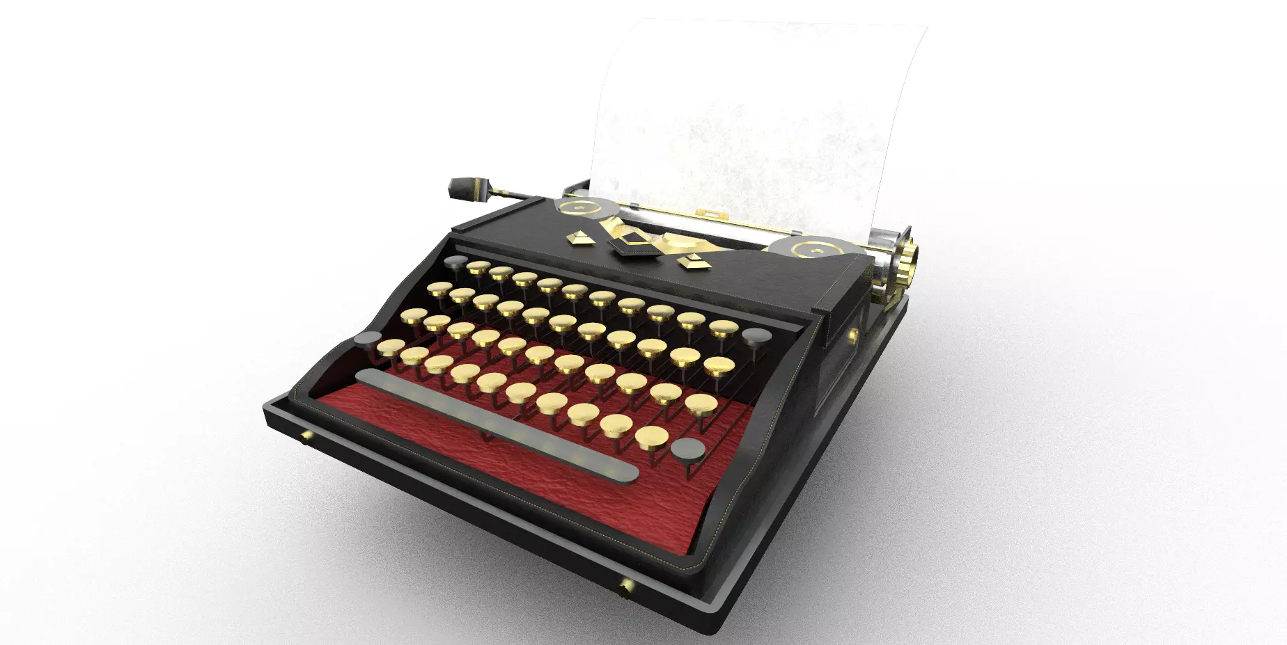 1940s Typewriter Free 3D model_0