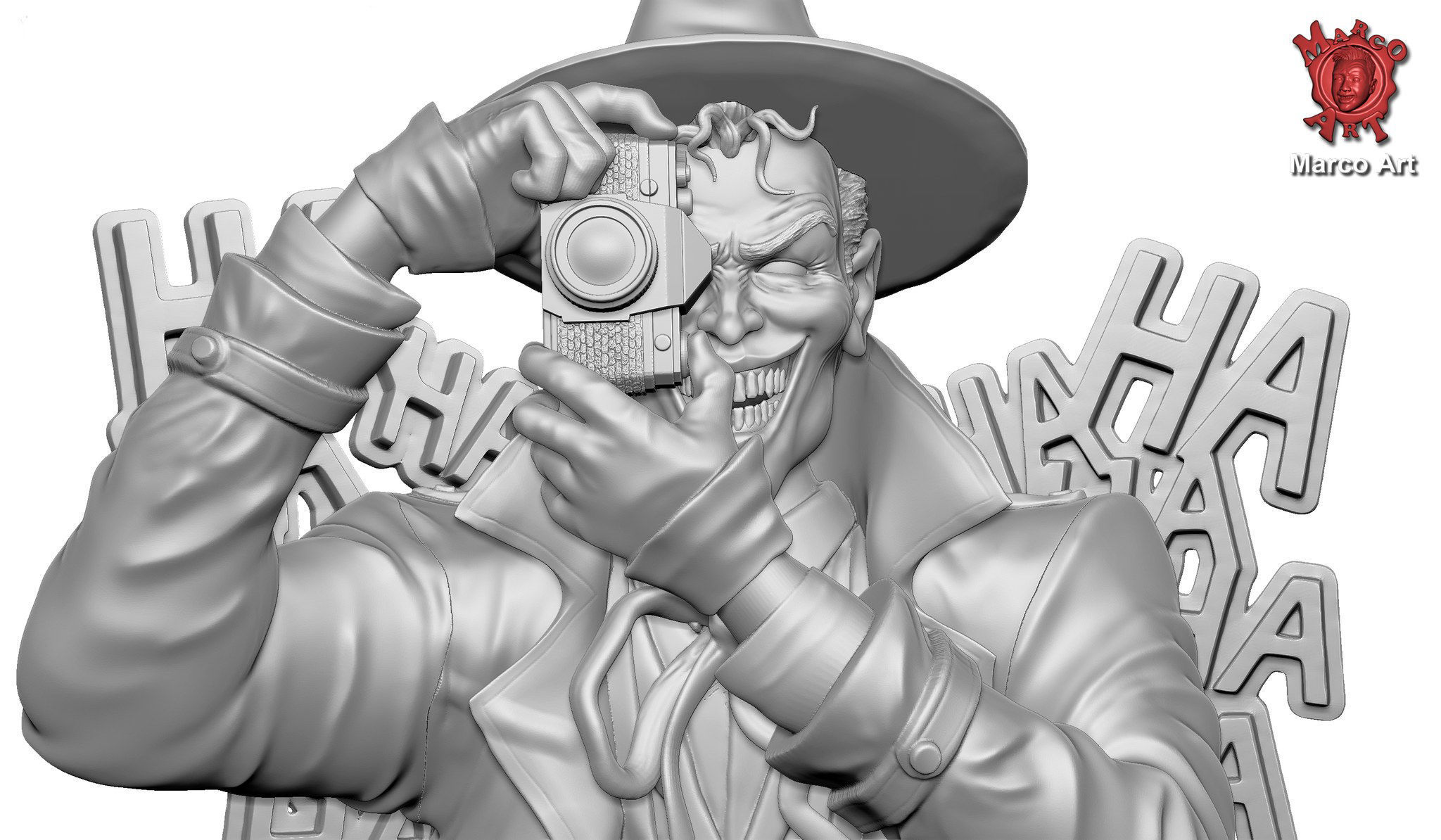 Joker bust stl file 3D model 3D printable CGTrader