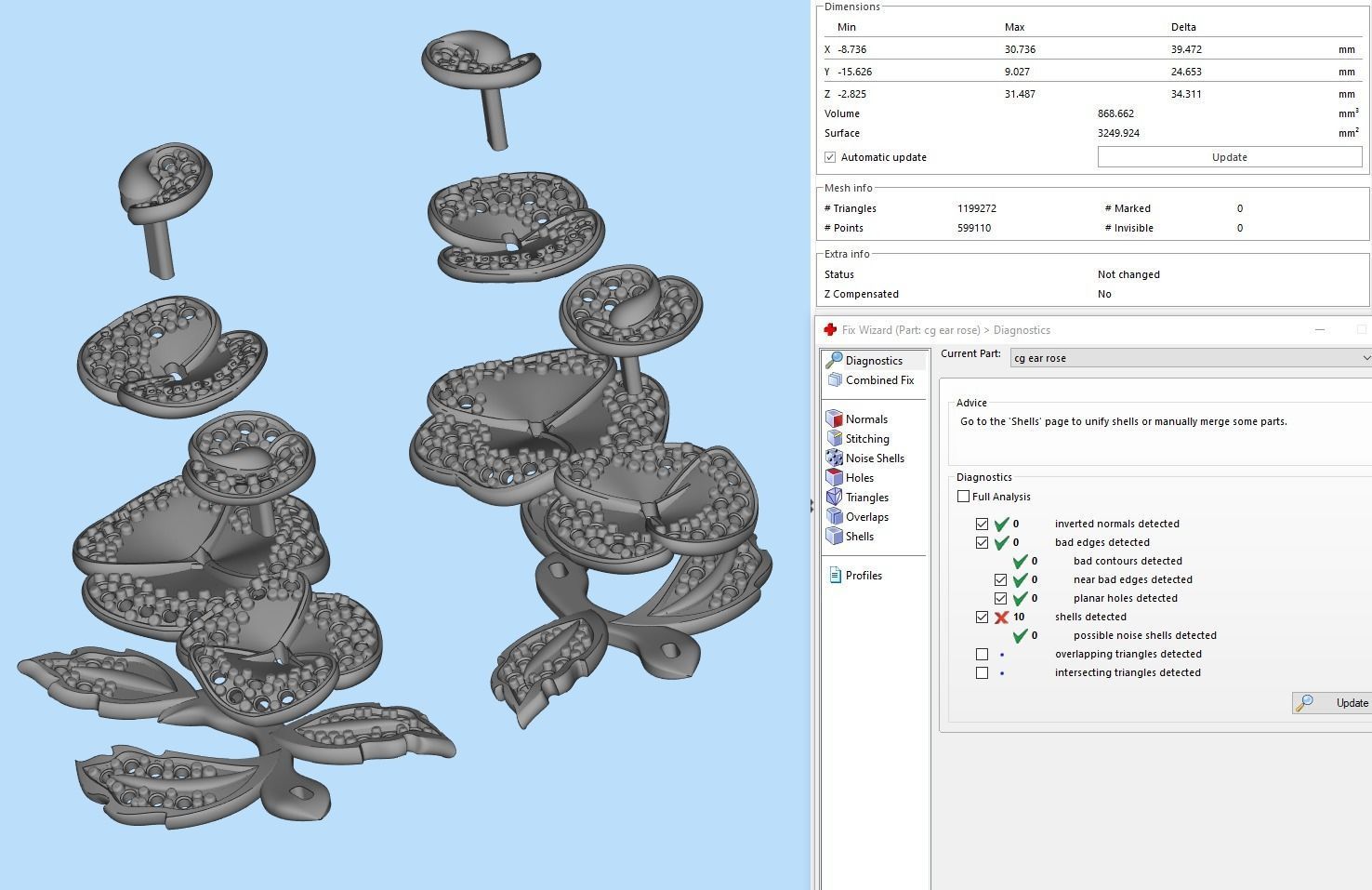 Diamond Rose Earrings 3D print model_13