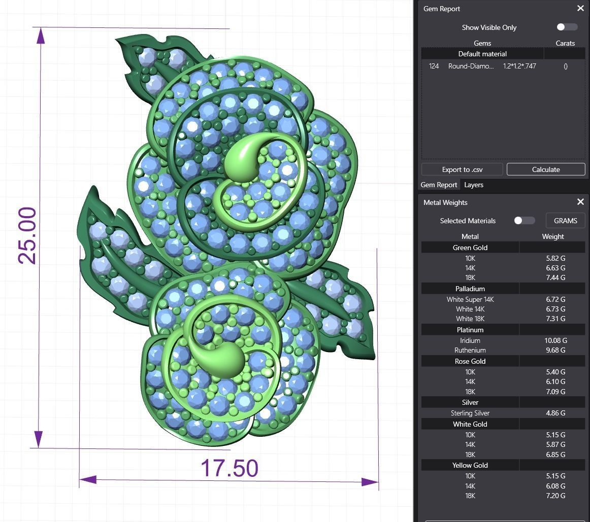Diamond Rose Earrings 3D print model_10