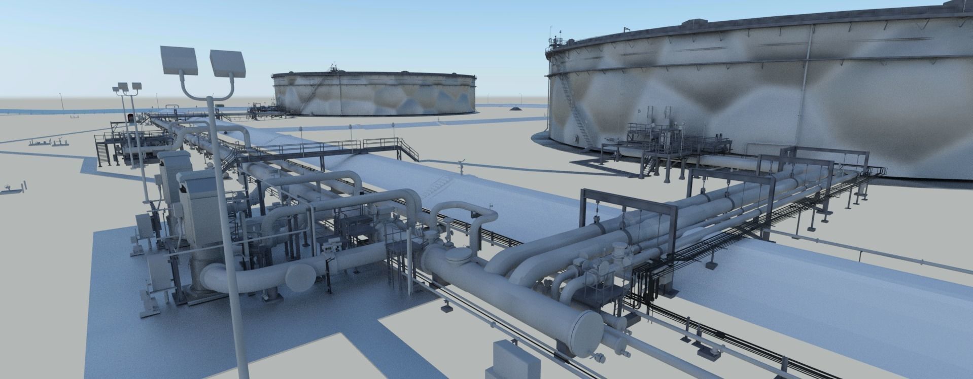 Oil Gas refinery 3D model  3D model_1