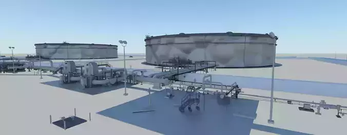 Oil Gas refinery 3D model 