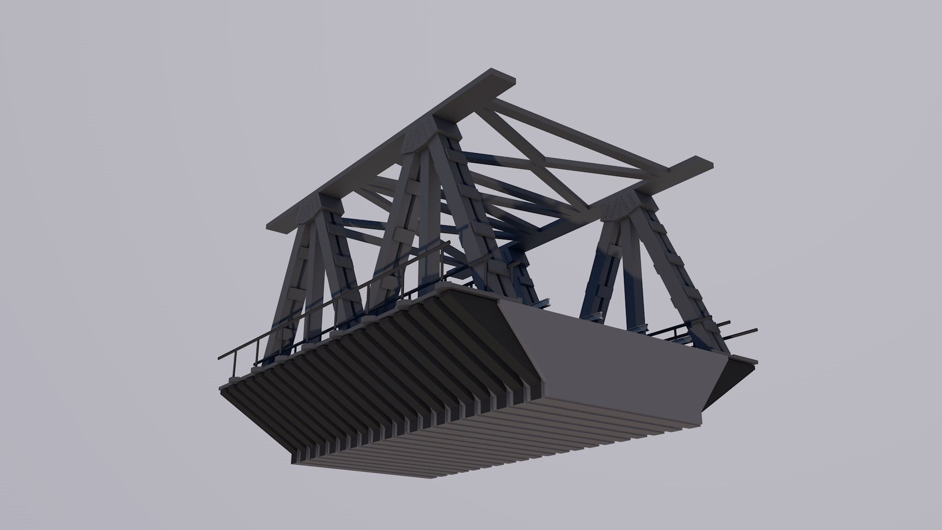 Railway bridge C4D 3D model_1