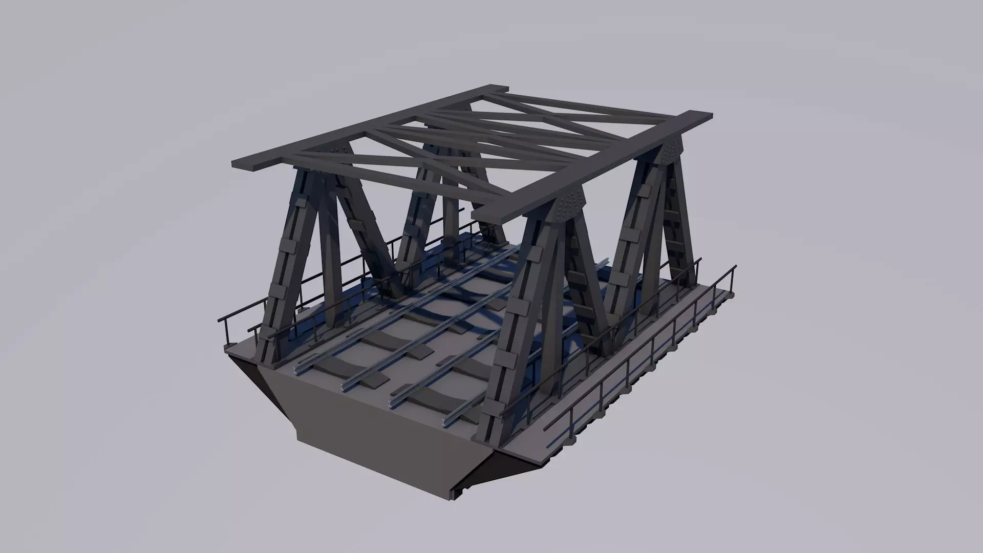 Railway bridge C4D 3D model_0