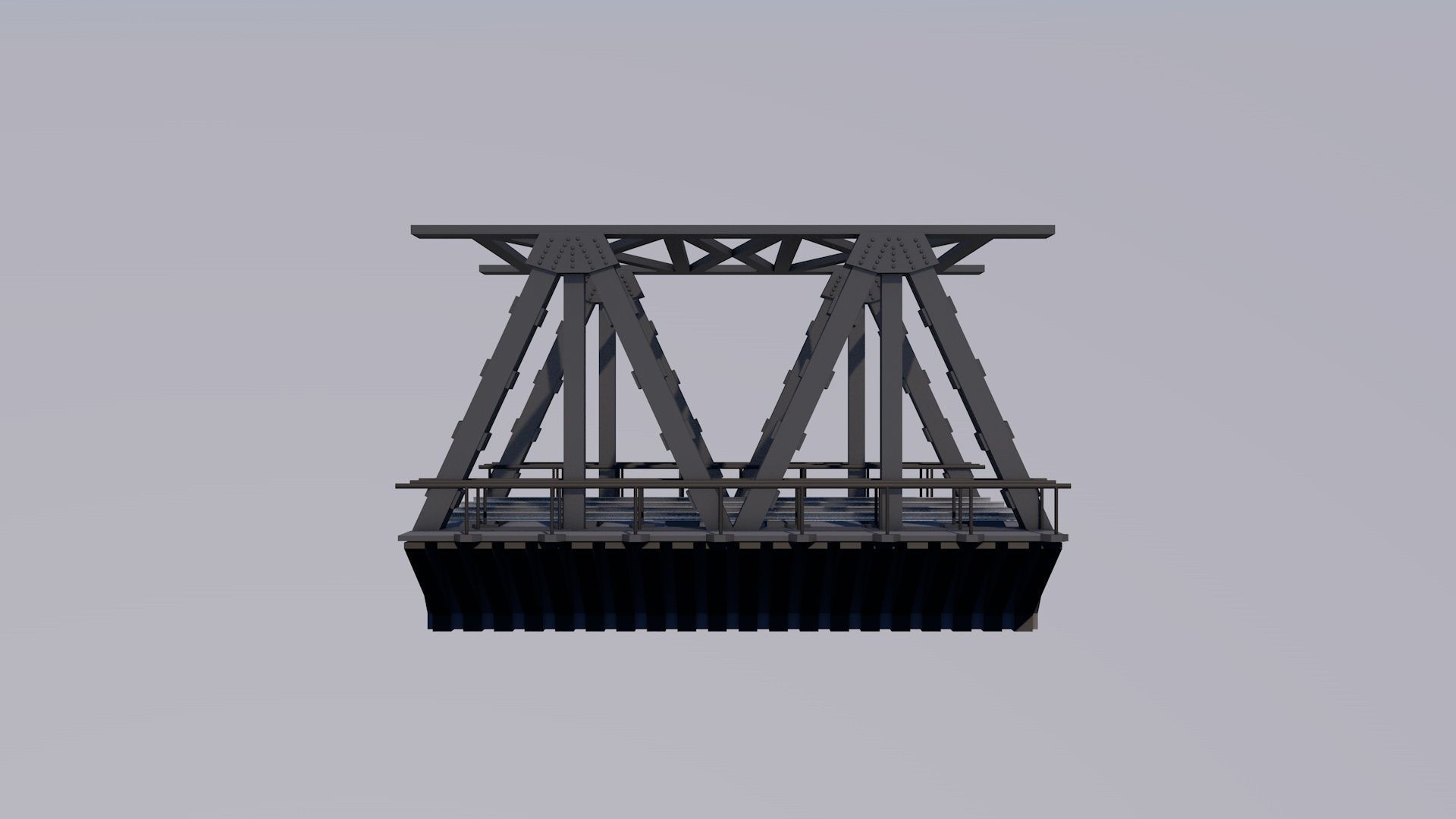 Railway bridge C4D 3D model_4