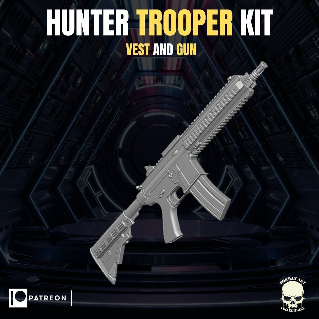 Hunter Trooper Kit for Action Figures 3D print model_2