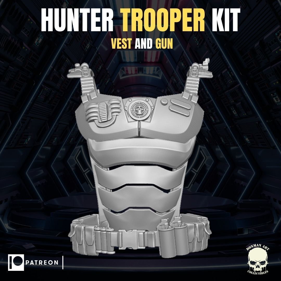 Hunter Trooper Kit for Action Figures 3D print model_11