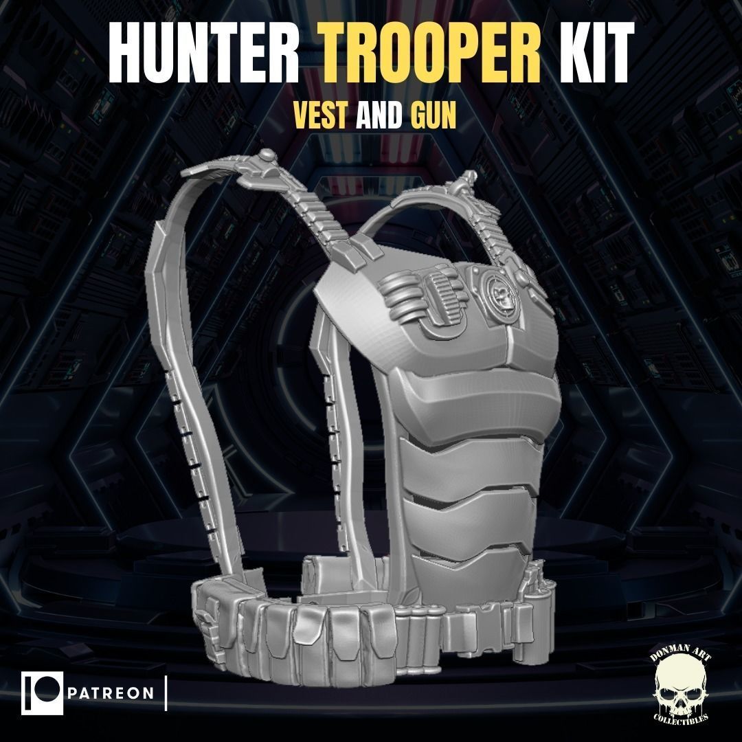 Hunter Trooper Kit for Action Figures 3D print model_16