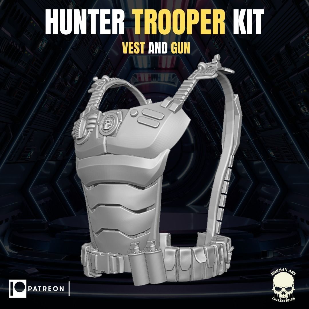 Hunter Trooper Kit for Action Figures 3D print model_5