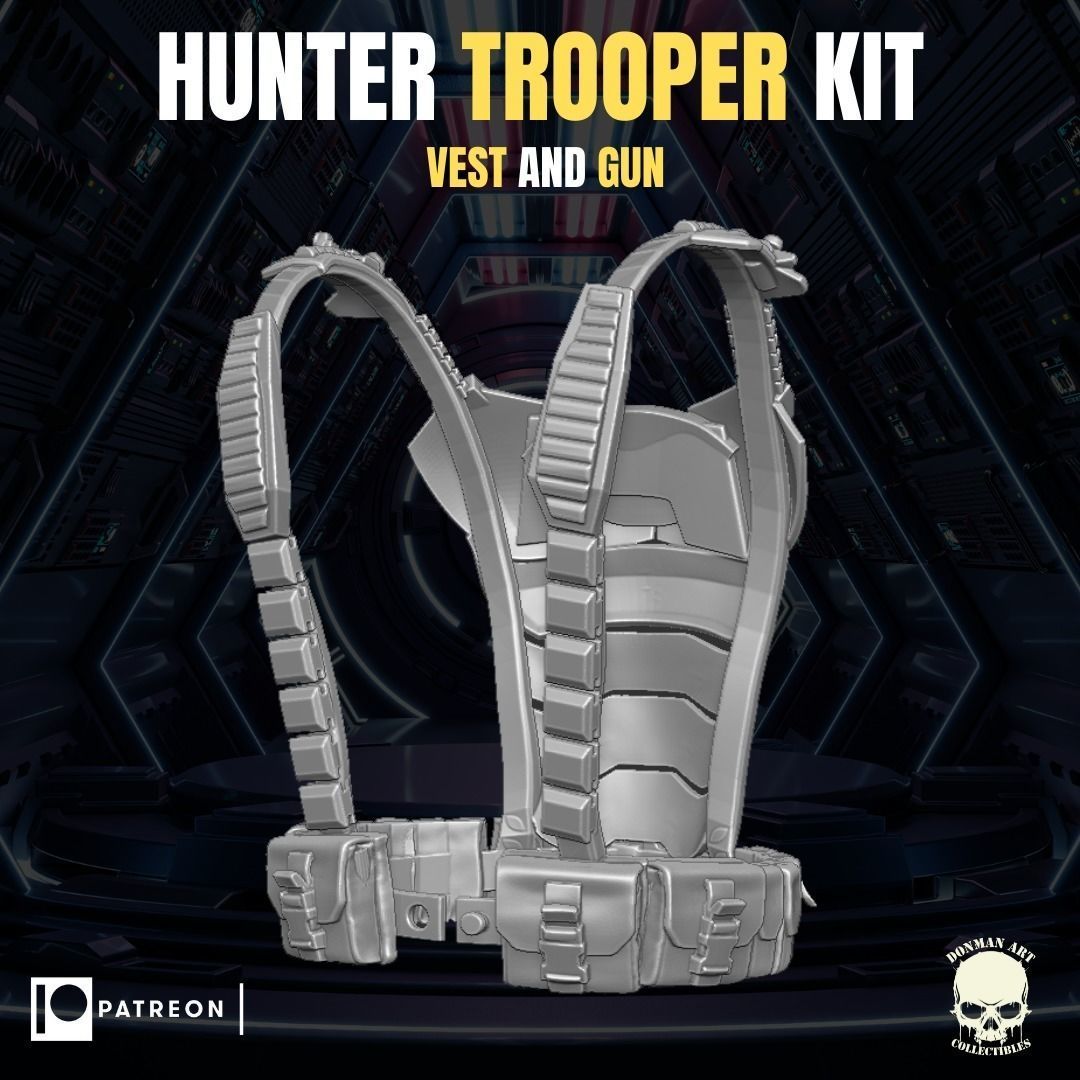 Hunter Trooper Kit for Action Figures 3D print model_1