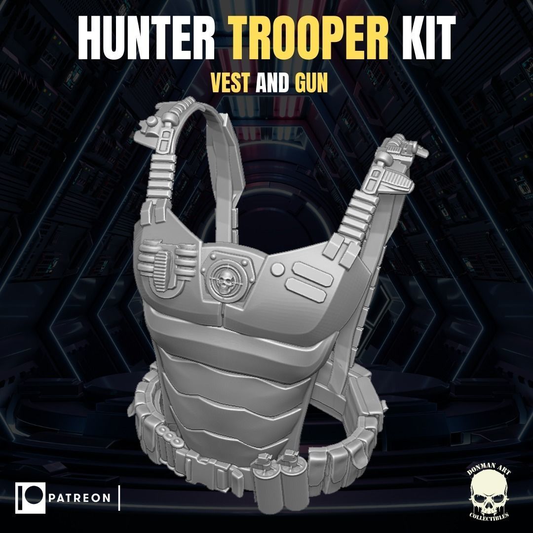 Hunter Trooper Kit for Action Figures 3D print model_9