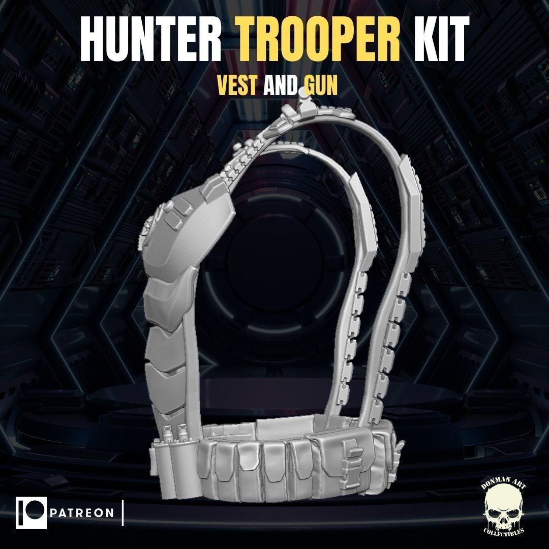Hunter Trooper Kit for Action Figures 3D print model_7