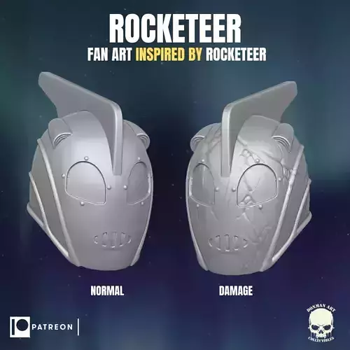Rocketeer fan art head inspired by Rocketeer for action figures