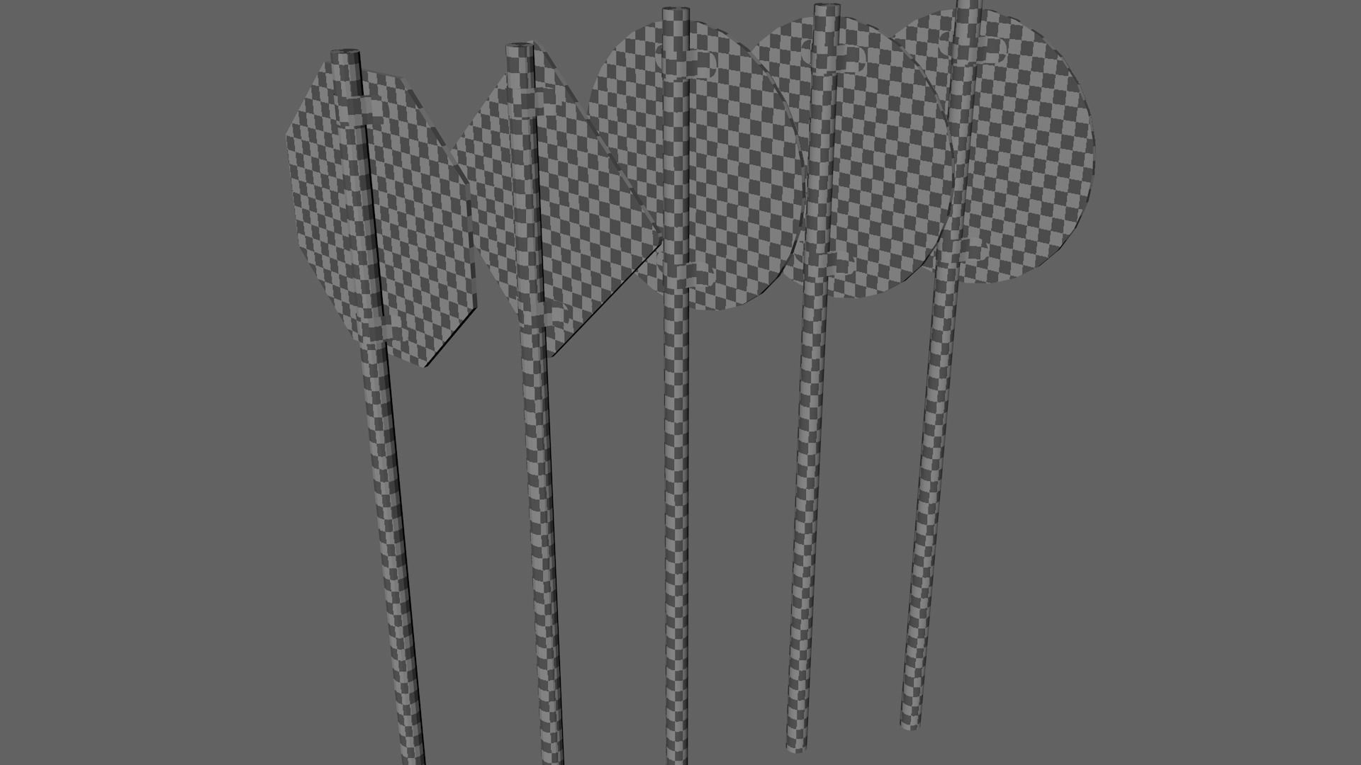 Road signs Low-poly 3D model_12