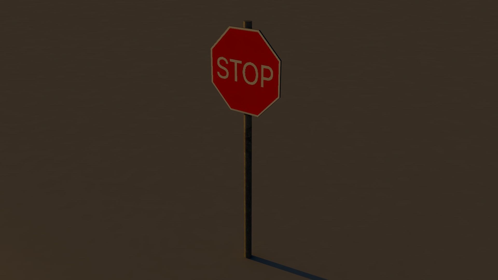 Road signs Low-poly 3D model_2