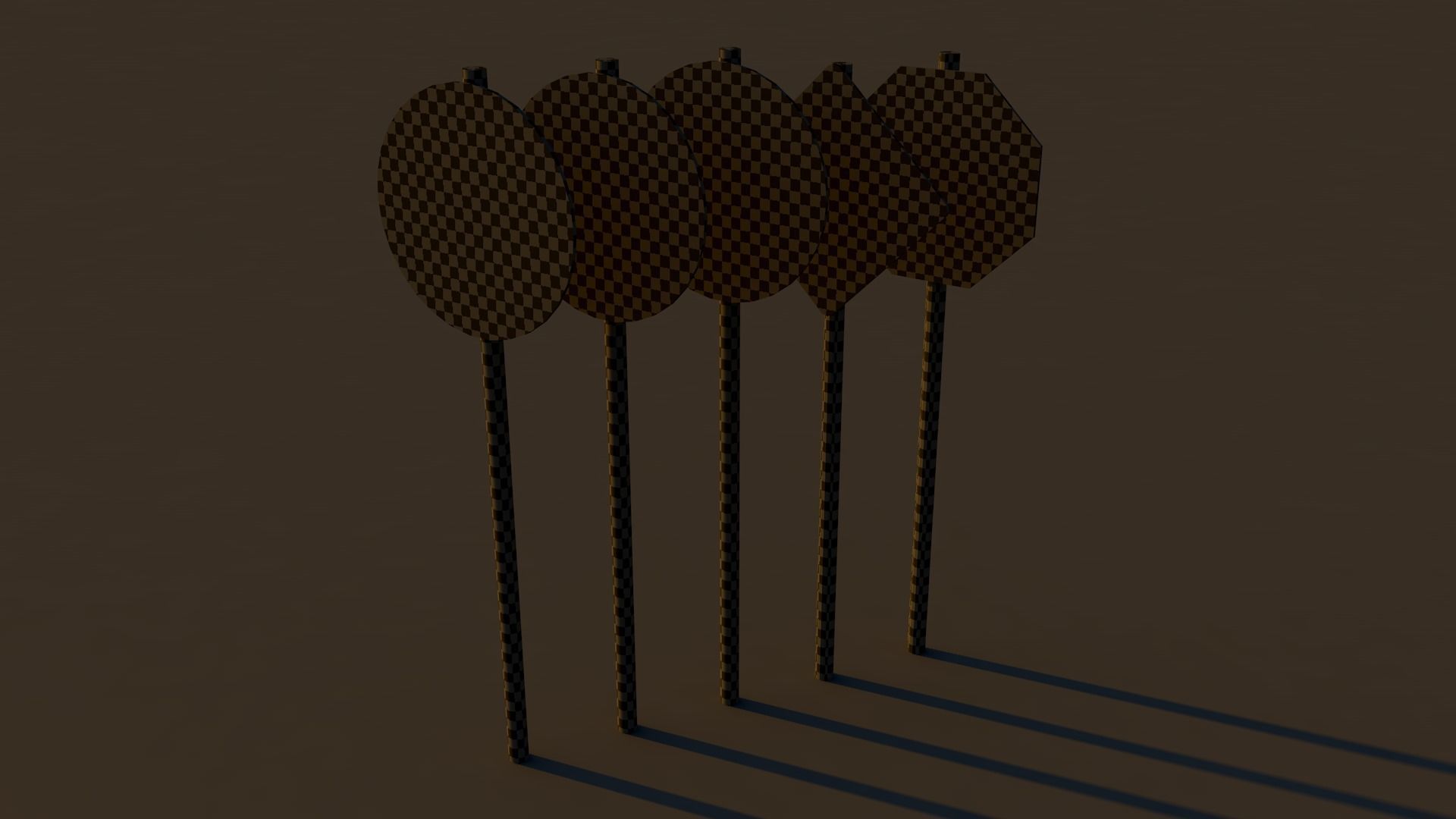 Road signs Low-poly 3D model_8