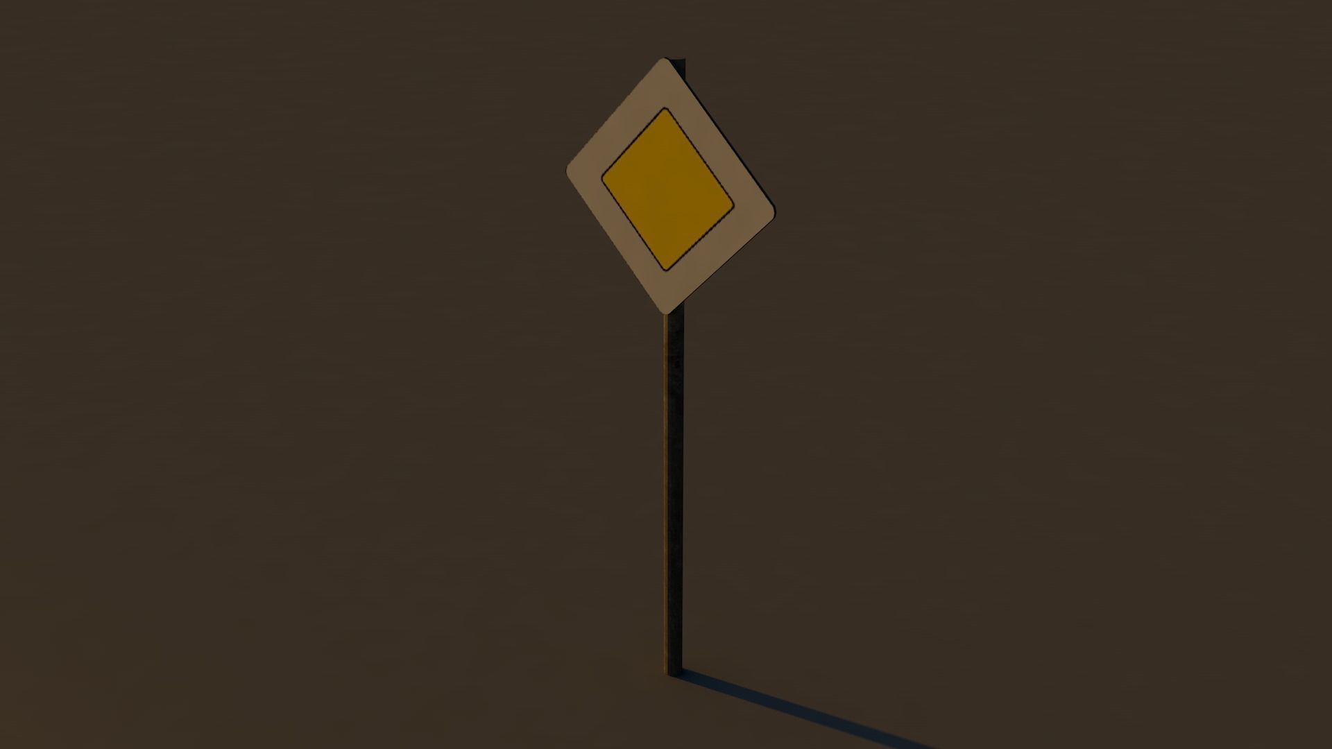 Road signs Low-poly 3D model_3