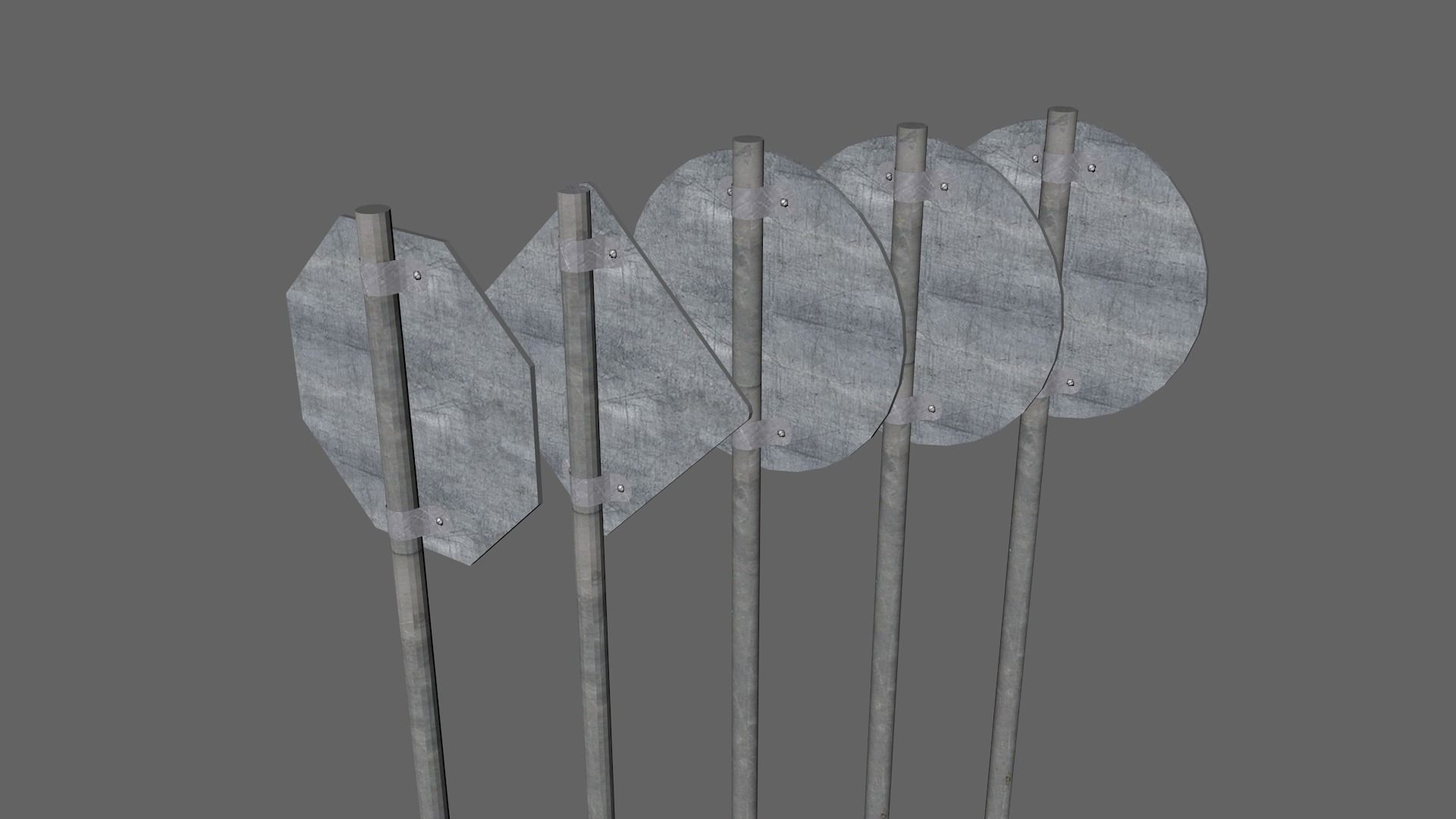 Road signs Low-poly 3D model_11