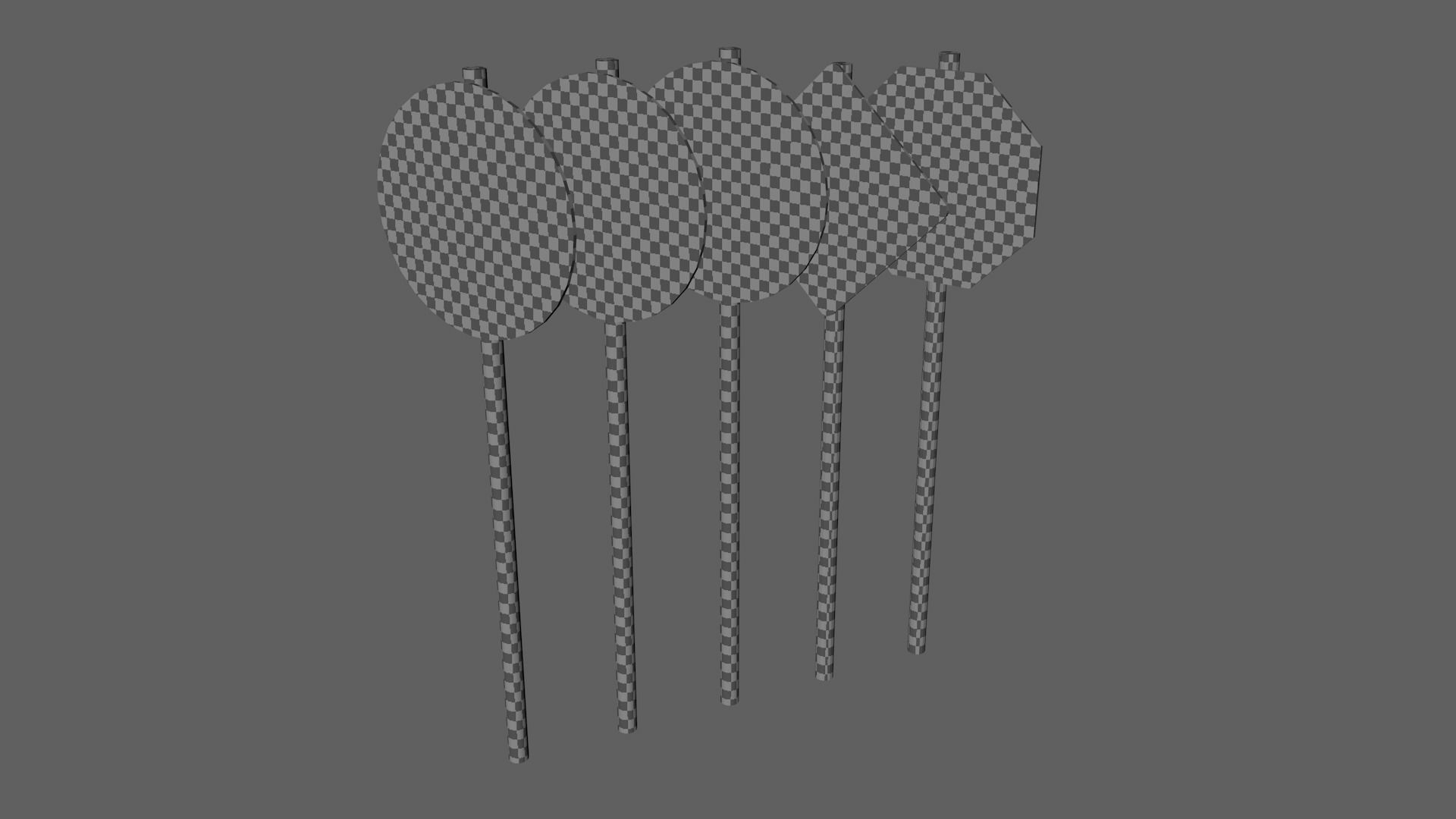 Road signs Low-poly 3D model_10