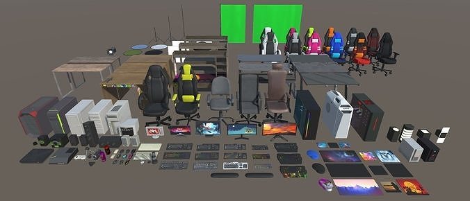 Ultimate Gamer Room Low-poly 3D model 2