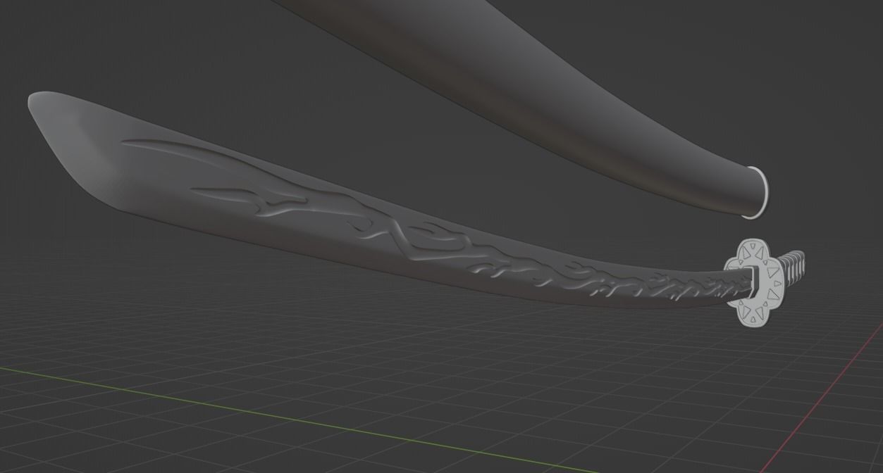 Zenitsu Nichirin Katana - - Demon - Slayer -- 3D Print Ready 3D print model_12