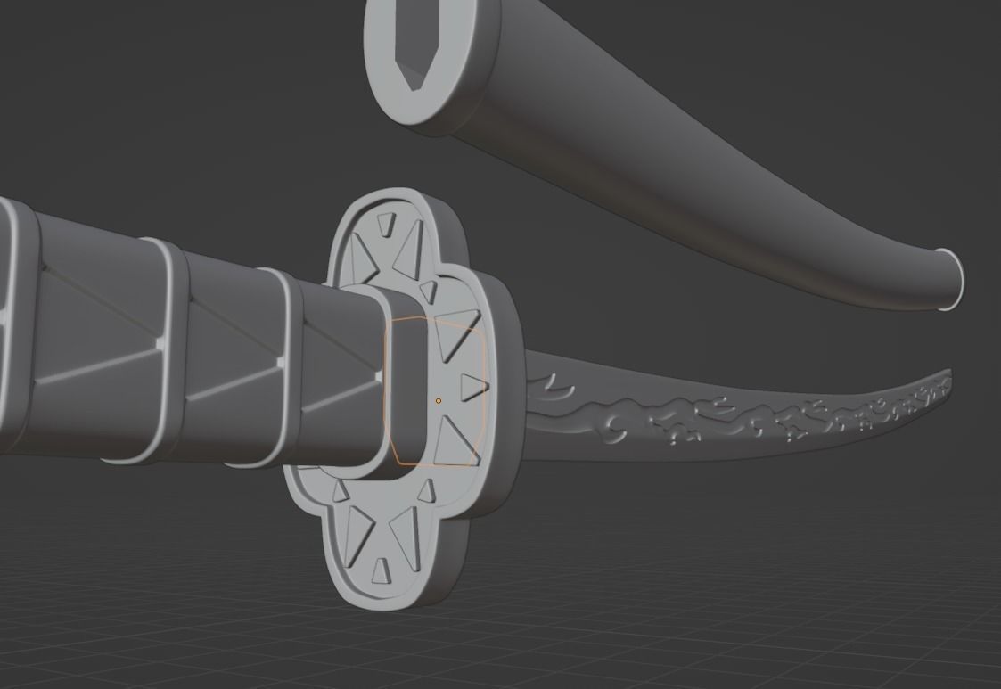 Zenitsu Nichirin Katana - - Demon - Slayer -- 3D Print Ready 3D print model_13