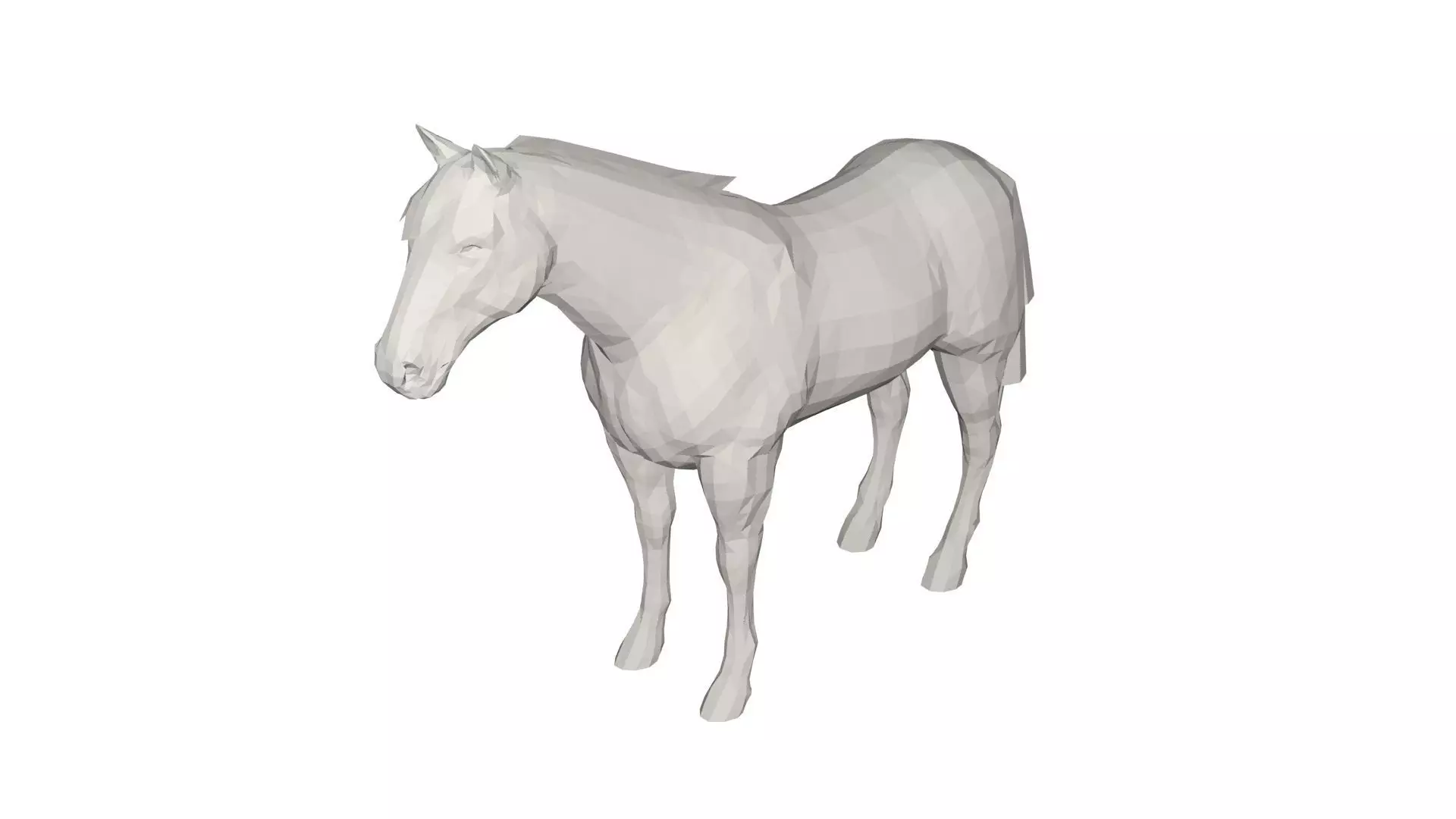 Horse Low-poly 3D model_0