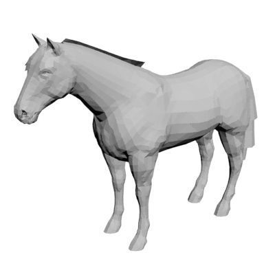 Horse Low-poly 3D model_8