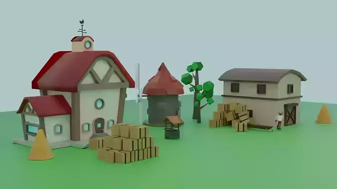 Lowpoly little farm