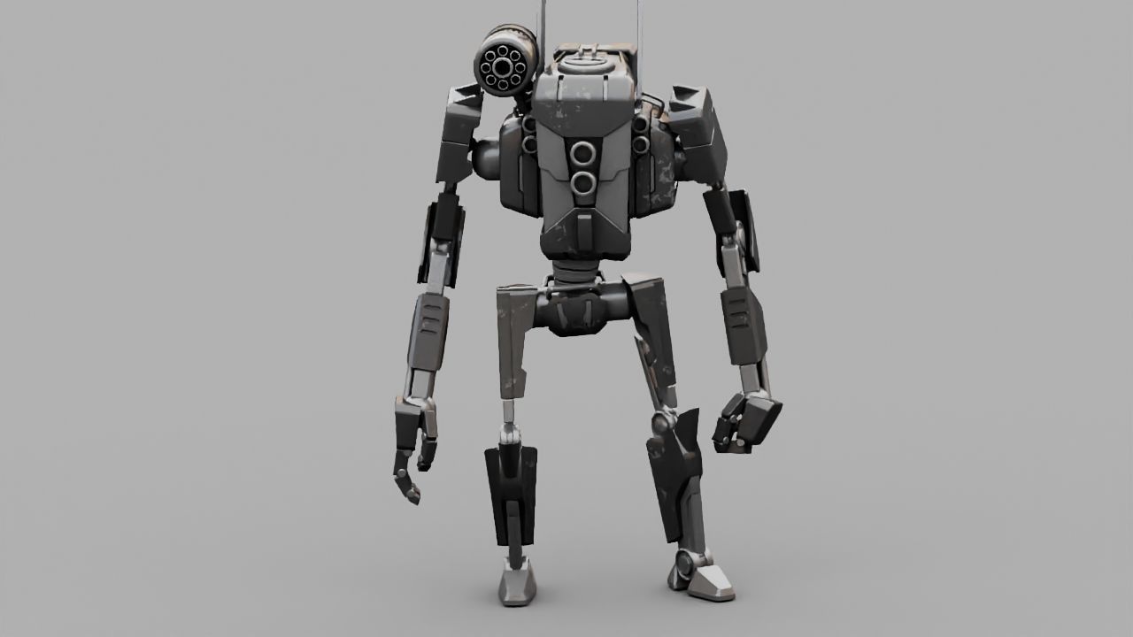 COMBAT DROID rigged character 3D model_5
