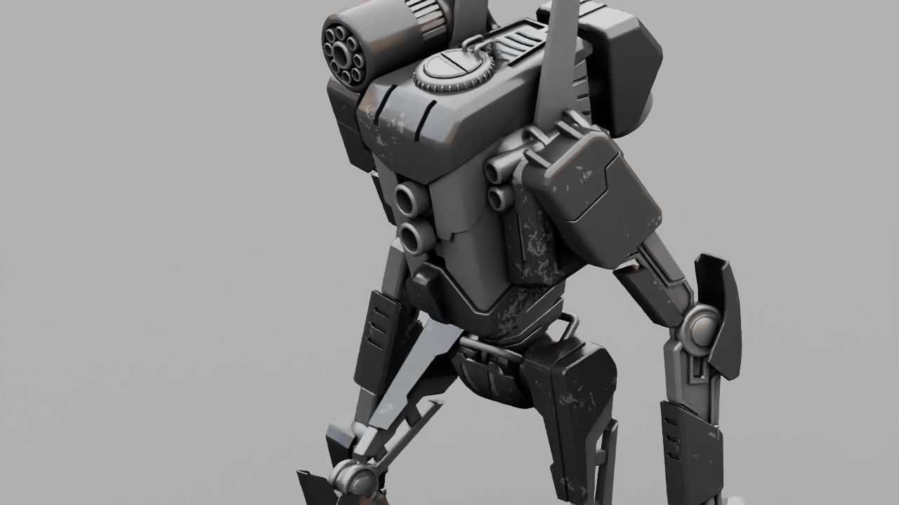 COMBAT DROID rigged character 3D model_14